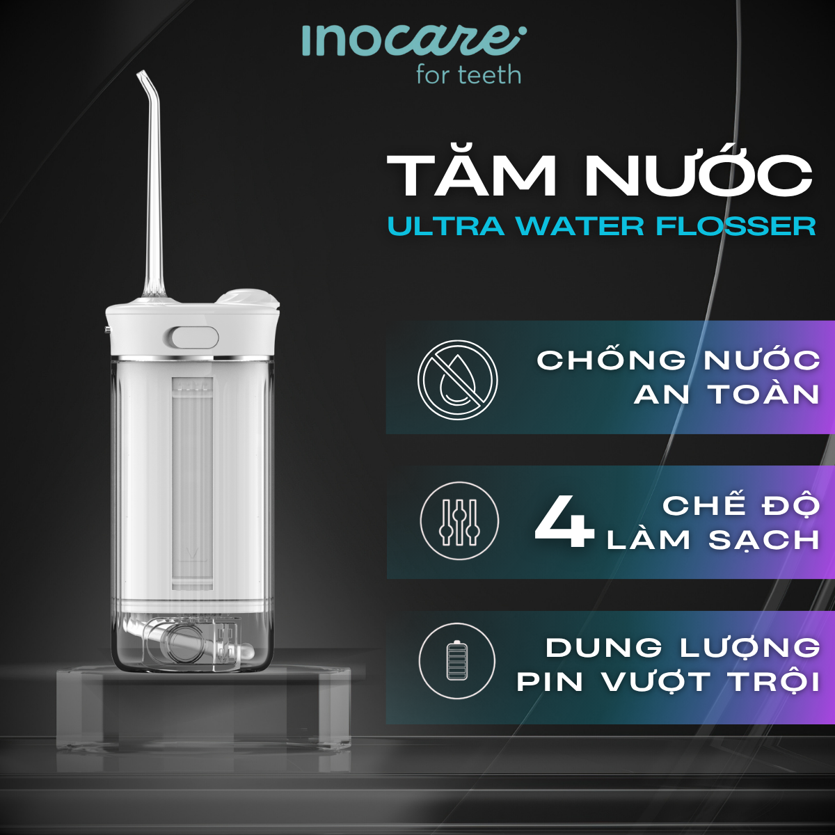 Tăm nước Mini nhỏ gọn Inocare Ultra Water Flosser