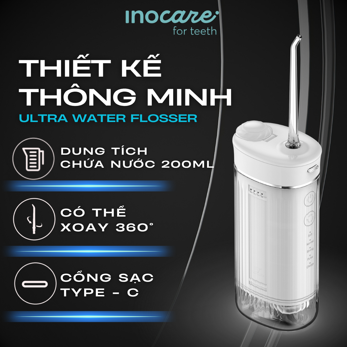 Tăm nước Mini nhỏ gọn Inocare Ultra Water Flosser